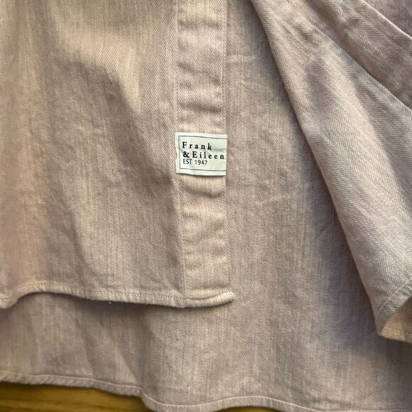 Frank & Eileen Size XL Eileen Mauve Pink Relaxed Button Front Collared Blouse - Picture 10 of 13